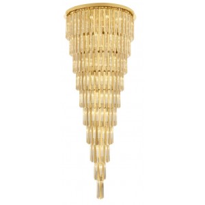 STEEL and CRYSTAL CHROME AND GOLD CHANDELIER 100 CM DIAMETER LOAD: 250 CM